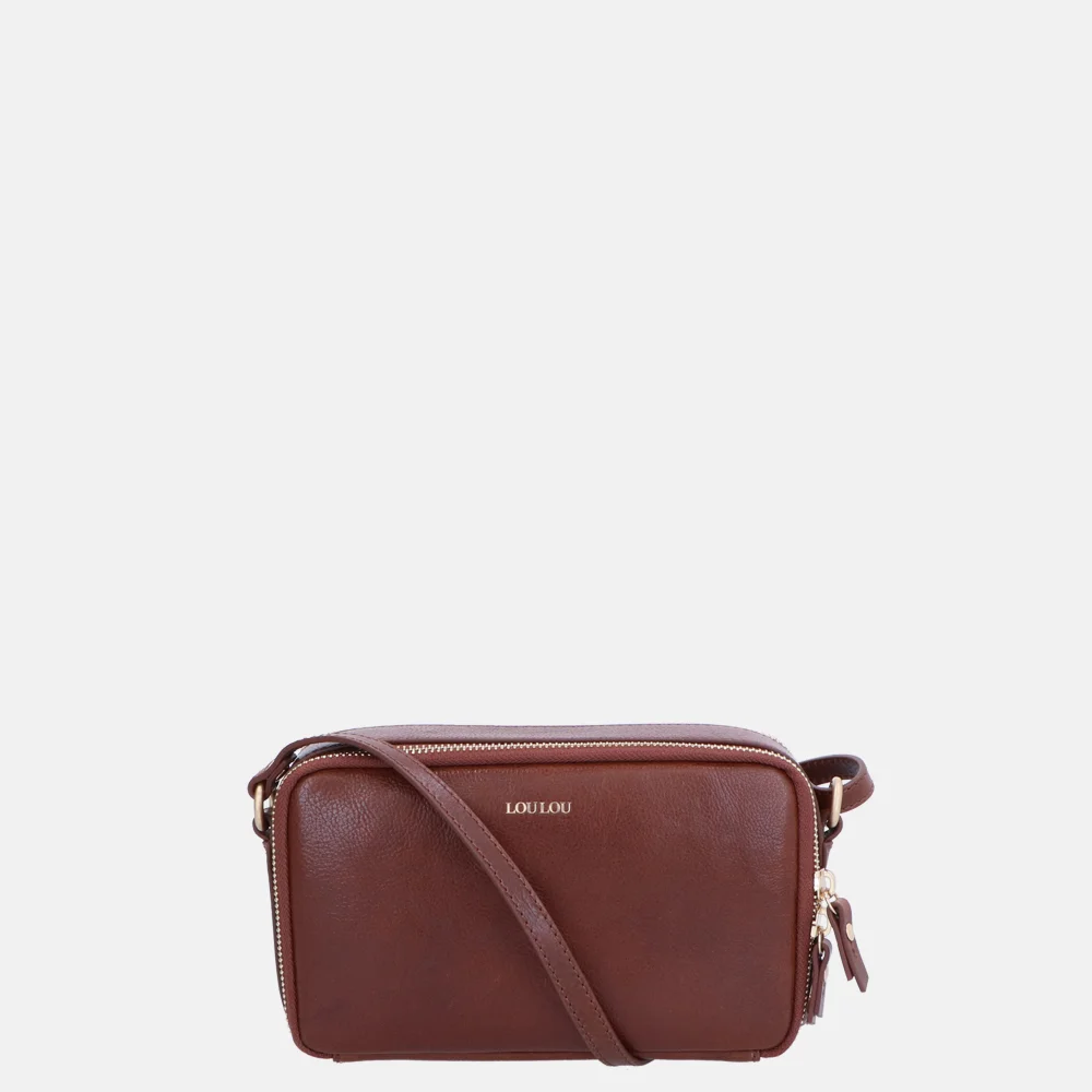 Loulou Essentiels Antique pouch crossbody tas brown bij Duifhuizen